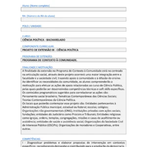 Projeto de Extensão III Ciência Política